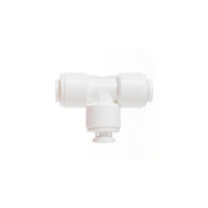 KP-UT0404 Трійник 1/4" шланг х 1/4" шланг х 1/4" шланг, білий колір.